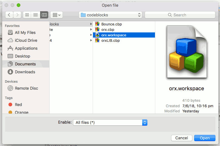 code blocks mac